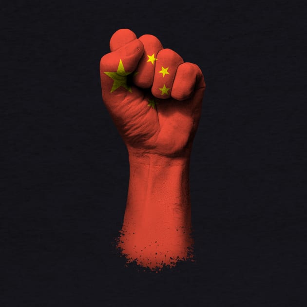 Flag of China on a Raised Clenched Fist by jeffbartels